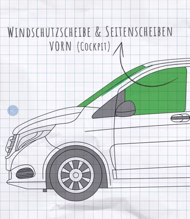 Fahrerhaus-Isolierung - Magnet-Thermomatte für Mercedes-Benz Marco Polo, Horizon, Activity (W447) & Mercedes-Benz V-Klasse / Vito ab BJ2014 (Grau) | Schwarz