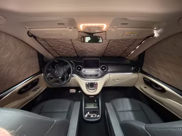 Isolation de la cabine de conduite - tapis thermique magnétique pour Mercedes-Benz Marco Polo, Horizon, Activity (W447) & Mercedes-Benz Classe V / Vito à partir de BJ2014 (Beige) | Noir