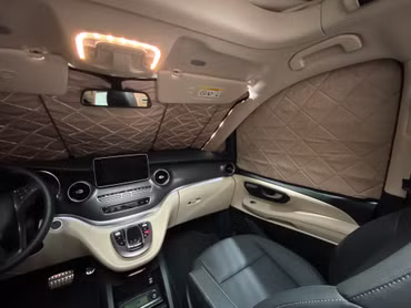 Isolation de la cabine de conduite - tapis thermique magnétique pour Mercedes-Benz Marco Polo, Horizon, Activity (W447) & Mercedes-Benz Classe V / Vito à partir de BJ2014 (Beige) | Noir