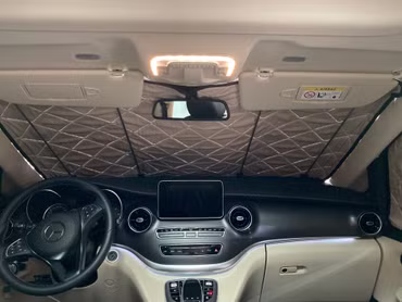 Isolation de la cabine de conduite - tapis thermique magnétique pour Mercedes-Benz Marco Polo, Horizon, Activity (W447) & Mercedes-Benz Classe V / Vito à partir de BJ2014 (Beige) | Noir