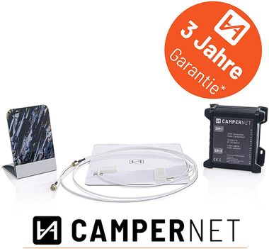 Le routeur CamperNet LTE/WLAN MiMo avec antenne LTE & Wlan MiMo pour l'Internet mobile dans les véhicules (12V ou 230V)