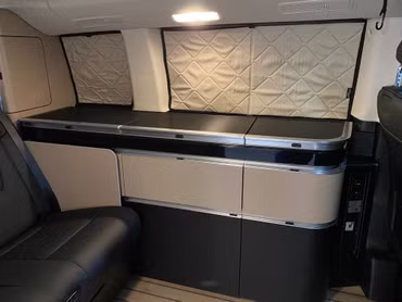 Kit d'isolation de l'espace habitable - tapis thermique pour Mercedes-Benz Marco Polo avec cuisine (W447) à partir de BJ2014, matériel de montage inclus (Beige) | Noir
