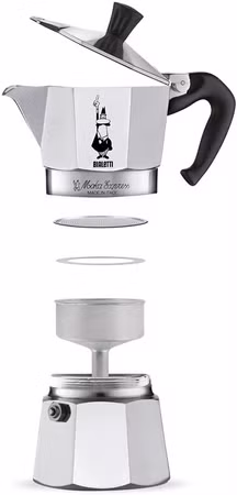 La cafetière Bialetti Moka Express en aluminium est parfaite pour camper avec la Mercedes-Benz Marco Polo 18 tasses