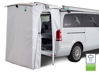 Tente à hayon / tente arrière / pare-vue / tente WC & douche pour Mercedes-Benz Marco Polo / Horizon / Activity / Vito avec fixation simple