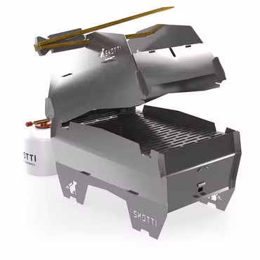 Deckel für SKOTTI Grill, Edelstahl steckbar, Ofen-/Toastfunktion.+Windschutz