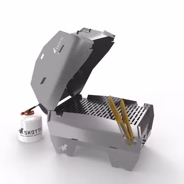 Deckel für SKOTTI Grill, Edelstahl steckbar, Ofen-/Toastfunktion.+Windschutz